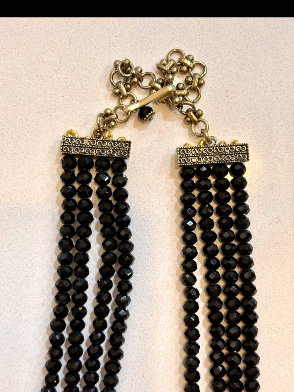 Heidi Daus NIB Black Multi-Strand Beaded Necklace with Pendant & Earrings Set - Picture 5 of 6